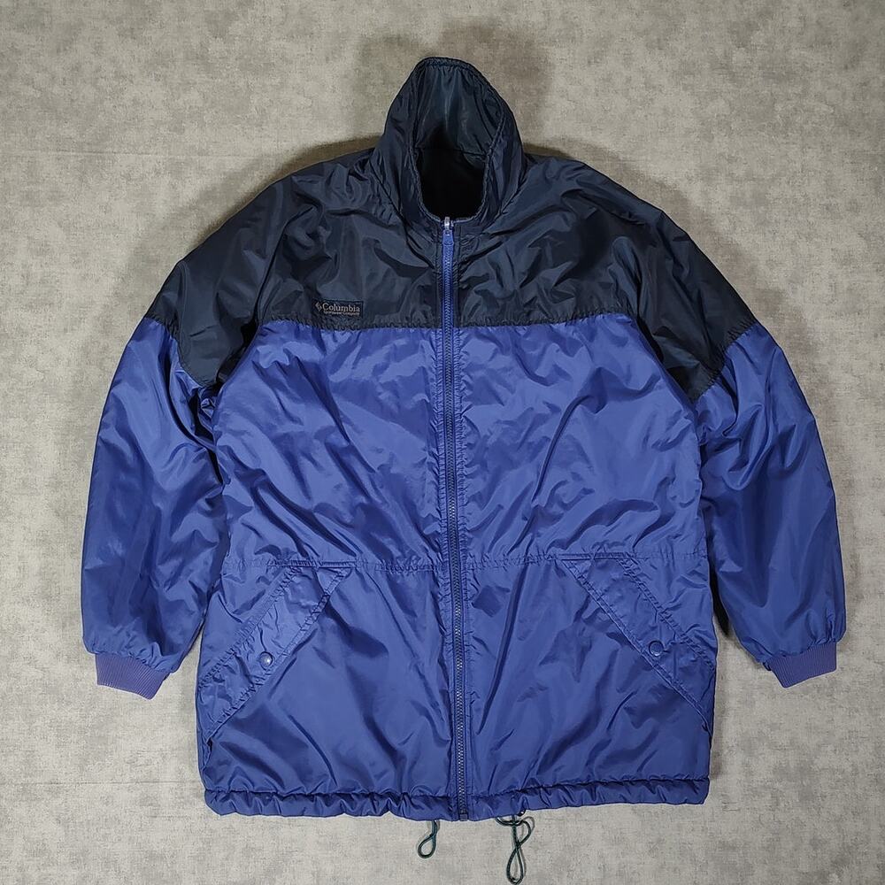 Vintage Columbia Reversible Insulated Jacket Womens Medium Blue Full Zip